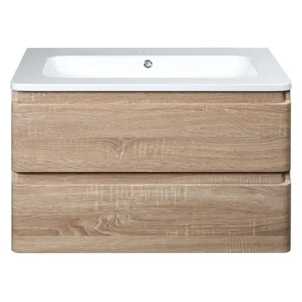 Тумба с раковиной Devit Fly 800 x 480 х 520 мм, светлый дуб (0021120WO) фото 2 Aquada.com.ua