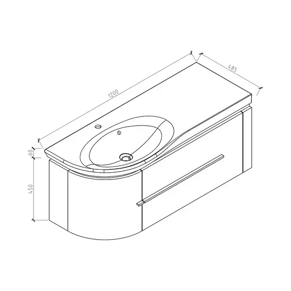 Тумба с умывальником 120 см Devit Fly, белый глянцевый (0022120) фото 4 Aquada.com.ua