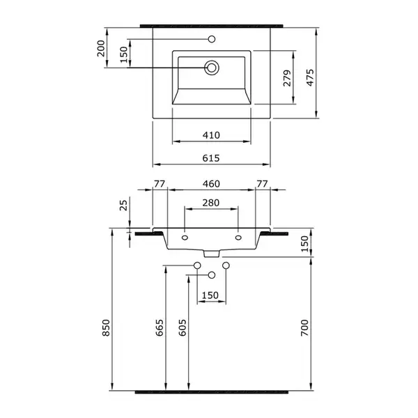 Тумба с раковиной 60 см Devit Up, белый (0W20120W) фото 3 Aquada.com.ua