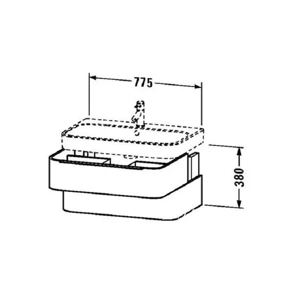 DURAVIT Тумба под раковину Duravi Happy D2 775 x 480 мм лен (H26365/75) фото 4 Aquada.com.ua