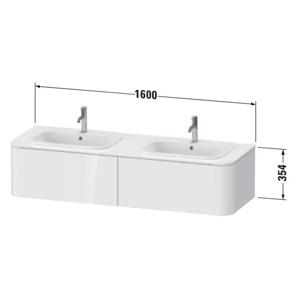 Тумбочка для подвесной консоли Duravit Happy D.2 Plus 160 х 55 см, дуб средиземноморский (HP4956B7171) фото 2 Aquada.com.ua