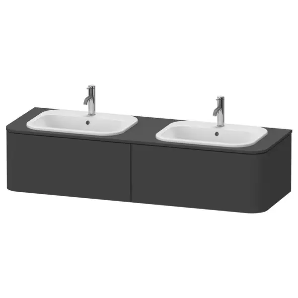 Тумбочка для подвесной консоли Duravit Happy D.2 Plus 160 х 55 см, графит суперматовый (HP4956B8080) фото 1 Aquada.com.ua