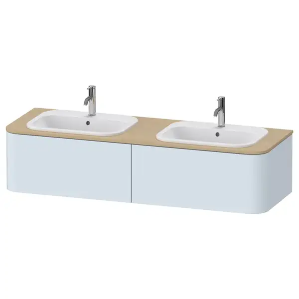Тумбочка для подвесной консоли Duravit Happy D.2 Plus 160 х 55 см, светло-голубой шелковисто-матовый лак (HP4956B9797) фото 1 Aquada.com.ua