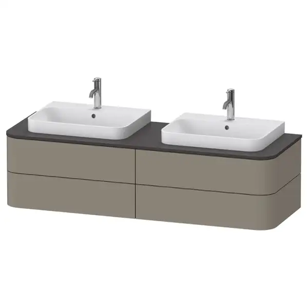 Тумбочка для подвесной консоли Duravit Happy D.2 Plus 160 х 55 см, каменно-серый шелковисто-матовый лак (HP4964B9292) фото 1 Aquada.com.ua