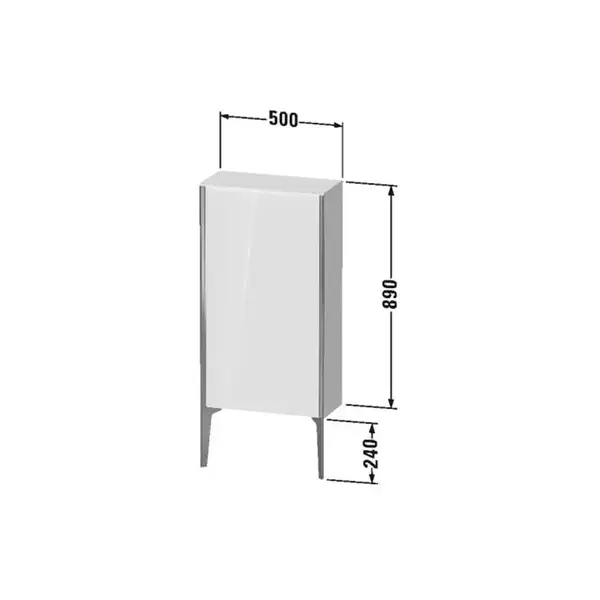 Шкафчик напольный Duravit XViu 50 x 24 х h113 см, графит матовый (XV1306LB149) фото 3 Aquada.com.ua