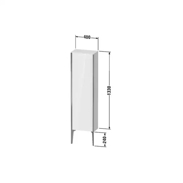 Шкафчик напольный Duravit XViu 40 x 24 х h157 см, голубой глянцевый лак (XV1315LB147) фото 2 Aquada.com.ua