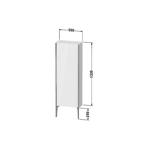Шкафчик напольный Duravit XViu 50 x 24 х h157 см, белый глянцевый (XV1316LB122) фото 4 Aquada.com.ua