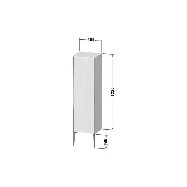 Шкафчик напольный Duravit XViu 40 x 36 х h157 см, чёрный глянцевый (XV1325LB140) фото 3 Aquada.com.ua