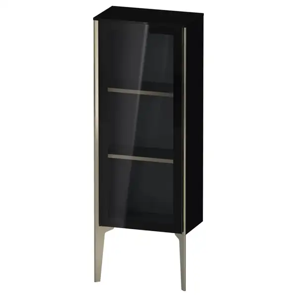 Шкафчик напольный со стеклянными дверцами Duravit XViu 40 x 24 х h113 см, чёрный глянцевый (XV1360LB140) фото 1 Aquada.com.ua