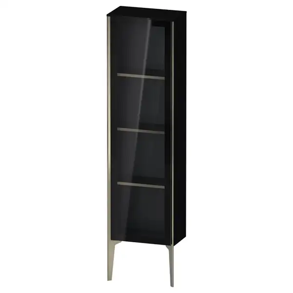 Шкафчик напольный со стеклянными дверцами Duravit XViu 40 x 24 х h157 см, чёрный глянцевый (XV1365LB140) фото 1 Aquada.com.ua