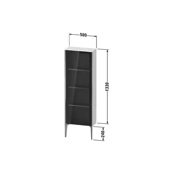 Шкафчик напольный со стеклянными дверцами Duravit XViu 50 x 24 х h157 см, орех тёмный (XV1366LB121) фото 2 Aquada.com.ua