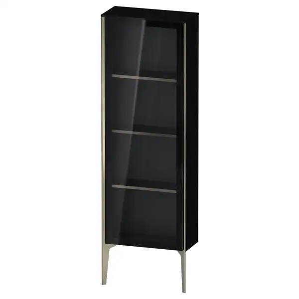 Шкафчик напольный со стеклянными дверцами Duravit XViu 50 x 24 х h157 см, чёрный глянцевый (XV1366LB140) фото 1 Aquada.com.ua