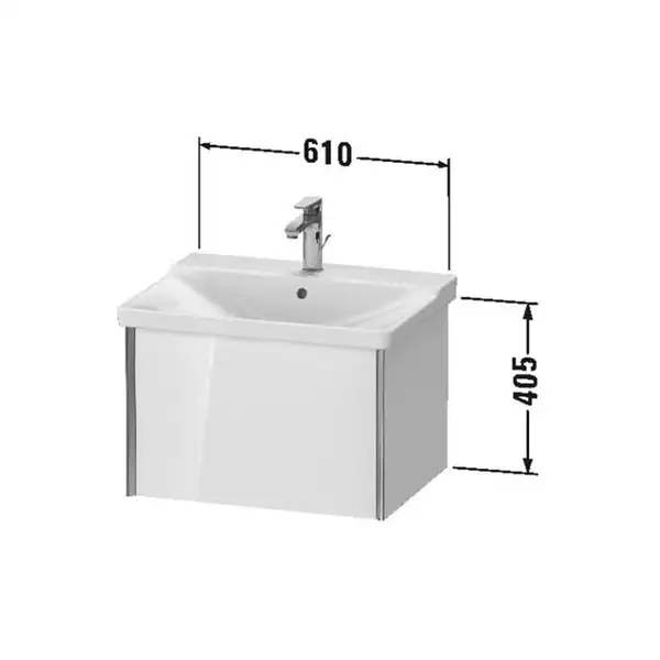 Тумба подвесная под раковину Duravit XViu 61 x 46,9 см, белый глянцевый (XV40150B122) фото 3 Aquada.com.ua