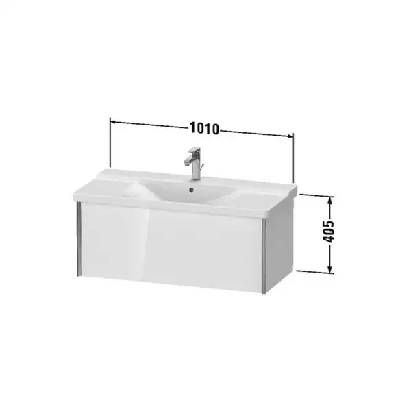 Тумба подвесная под раковину Duravit XViu 101 x 46,9 см, белый глянцевый (XV40170B122) фото 3 Aquada.com.ua