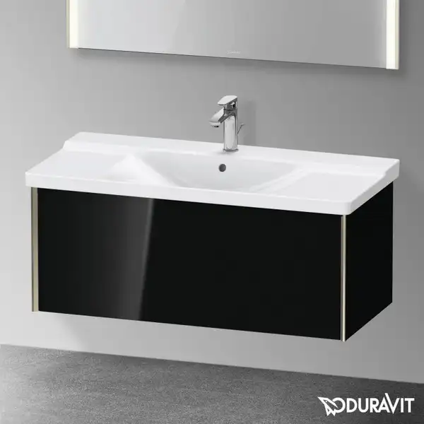 Тумба подвесная под раковину Duravit XViu 101 x 46,9 см, чёрный глянцевый (XV40170B140) фото 2 Aquada.com.ua