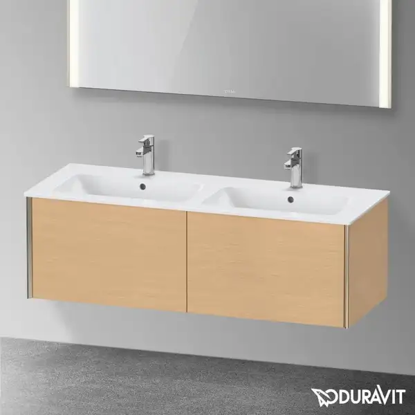 Тумба подвесная под раковину Duravit XViu 128 x 48 см, дуб брашированный (XV40290B112) фото 2 Aquada.com.ua