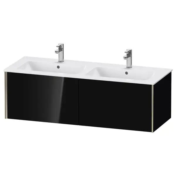 Тумба подвесная под раковину Duravit XViu 128 x 48 см, чёрный глянцевый (XV40290B140) фото 1 Aquada.com.ua