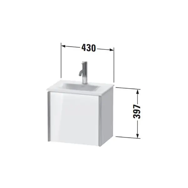 Тумба подвесная под раковину Duravit XViu 43 x 31 см, американский орех (XV4030LB113) фото 2 Aquada.com.ua