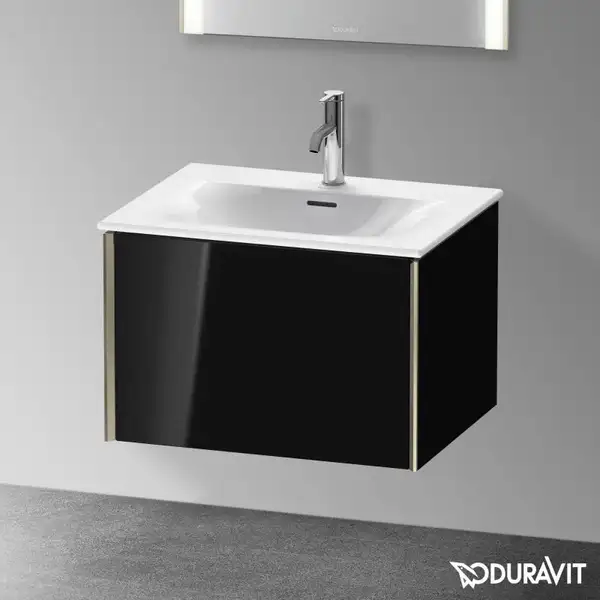 Тумба подвесная под раковину Duravit XViu 61 x 48 см, чёрный глянцевый (XV40320B140) фото 2 Aquada.com.ua
