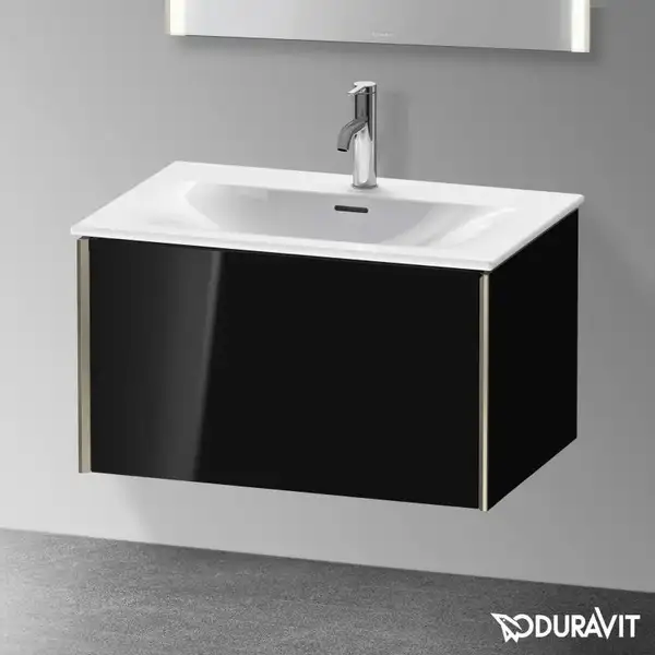 Тумба подвесная под раковину Duravit XViu 71 x 48 см, чёрный глянцевый (XV40330B140) фото 2 Aquada.com.ua