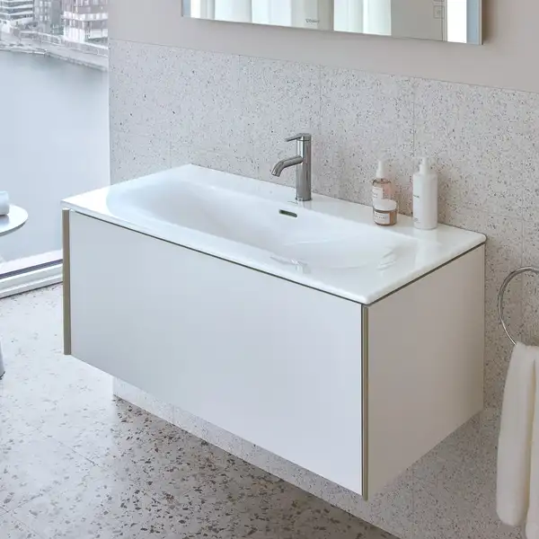 Тумба подвесная под раковину Duravit XViu 101 x 48 см, белый глянцевый (XV40350B122) фото 2 Aquada.com.ua
