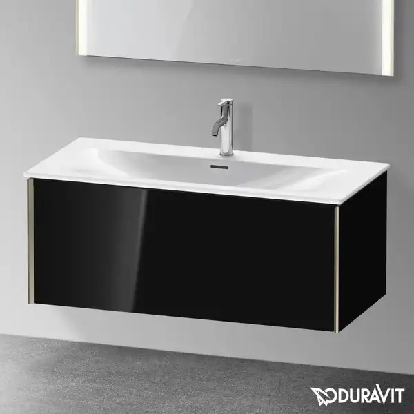 Тумба подвесная под раковину Duravit XViu 101 x 48 см, чёрный глянцевый (XV40350B140) фото 2 Aquada.com.ua
