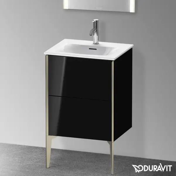 Тумба напольная под раковину Duravit XViu 51 x 42 см, чёрный глянцевый (XV40690B140) фото 2 Aquada.com.ua