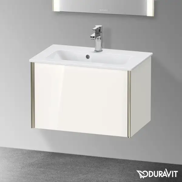 Тумба подвесная компакт, под раковину Duravit XViu 61 x 39 см, белый глянцевый (XV40780B122) фото 2 Aquada.com.ua