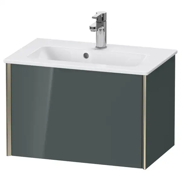 Тумба подвесная компакт, под раковину Duravit XViu 61 x 39 см, доломитово-серый глянцевый лак (XV40780B138) фото 1 Aquada.com.ua