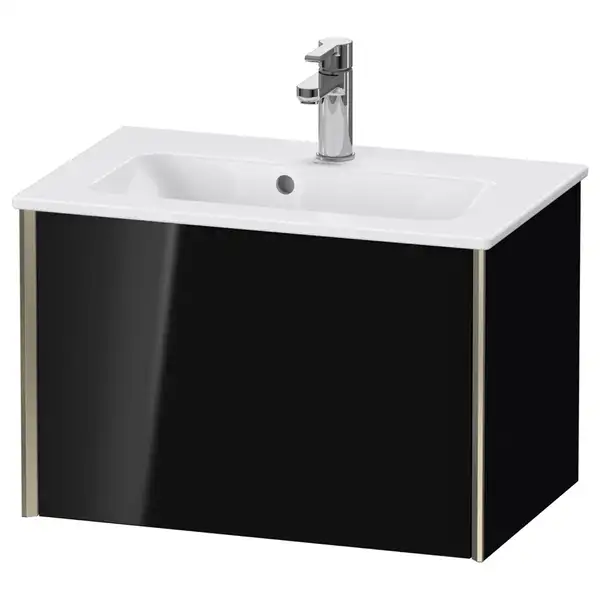 Тумба подвесная компакт, под раковину Duravit XViu 61 x 39 см, чёрный глянцевый (XV40780B140) фото 1 Aquada.com.ua