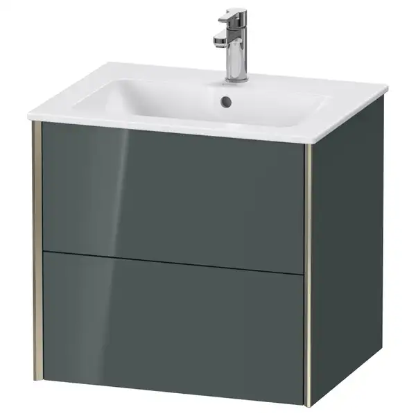 Тумба подвесная под раковину Duravit XViu 61 x 48 см, доломитово-серый глянцевый лак (XV41250B138) фото 1 Aquada.com.ua