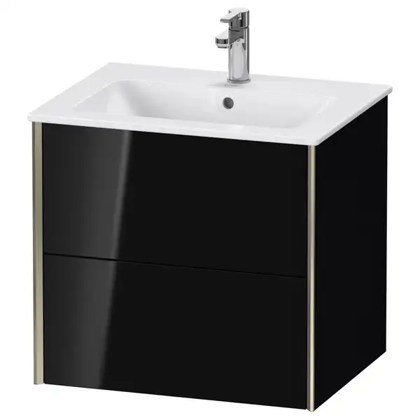 Тумба подвесная под раковину Duravit XViu 61 x 48 см, чёрный глянцевый (XV41250B140) фото 1 Aquada.com.ua