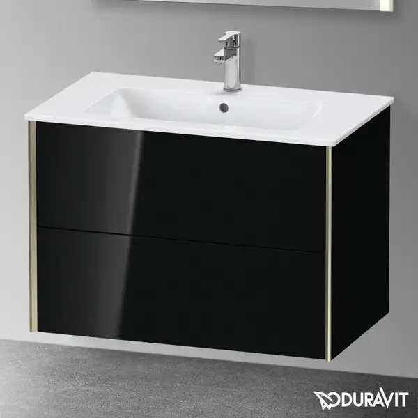 Тумба подвесная под раковину Duravit XViu 81 x 48 см, чёрный глянцевый (XV41260B140) фото 2 Aquada.com.ua