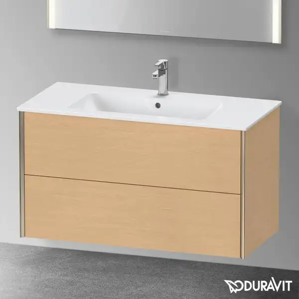 Тумба подвесная под раковину Duravit XViu 101 x 48 см, дуб брашированный (XV41270B112) фото 2 Aquada.com.ua