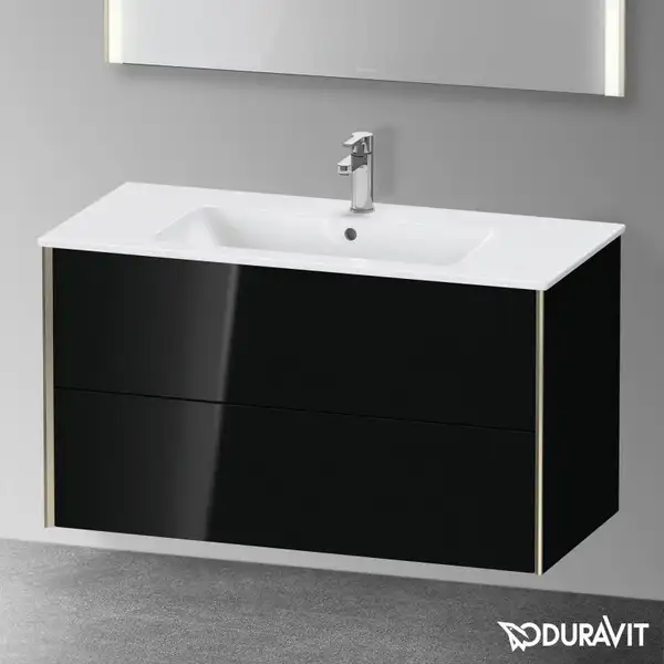 Тумба подвесная под раковину Duravit XViu 101 x 48 см, чёрный глянцевый (XV41270B140) фото 2 Aquada.com.ua