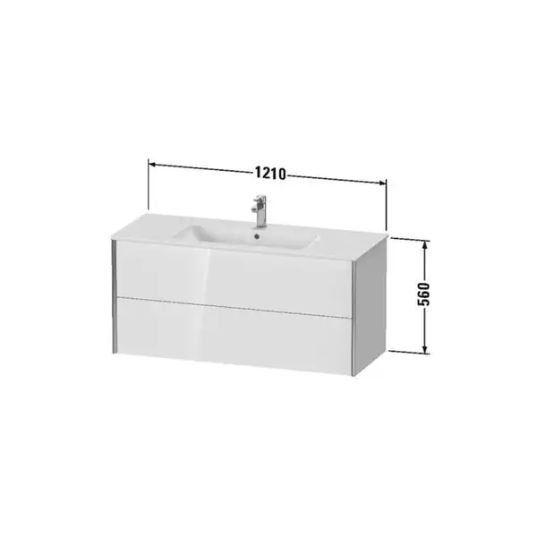 Тумба подвесная под раковину Duravit XViu 121 x 48 см, американский орех (XV41280B113) фото 2 Aquada.com.ua