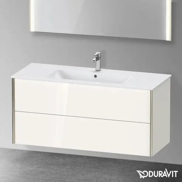 Тумба подвесная под раковину Duravit XViu 121 x 48 см, белый глянцевый (XV41280B122) фото 2 Aquada.com.ua