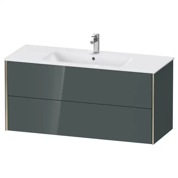 Тумба подвесная под раковину Duravit XViu 121 x 48 см, доломитово-серый глянцевый лак (XV41280B138) фото 1 Aquada.com.ua