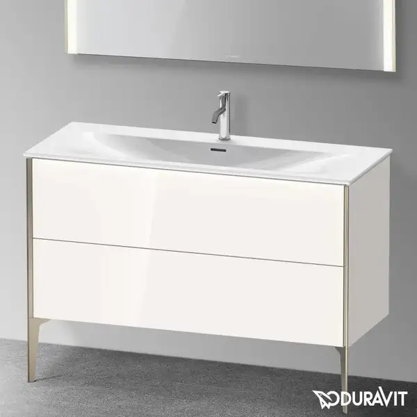 Тумба напольная под раковину Duravit XViu 121 x 48 см, белый глянцевый (XV43040B122) фото 2 Aquada.com.ua