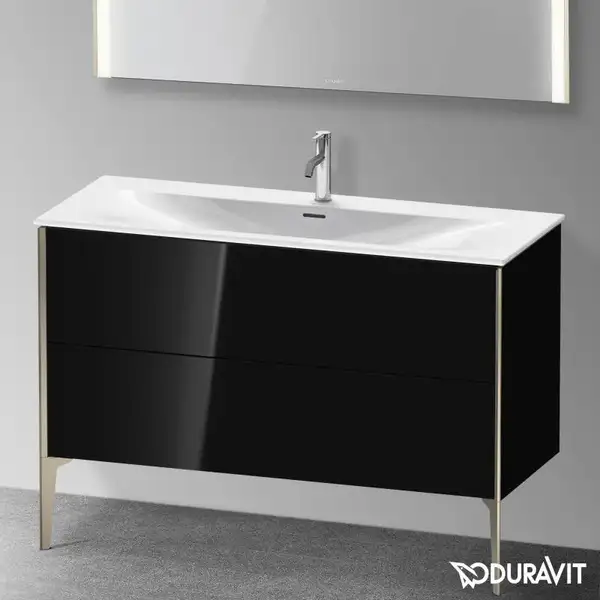 Тумба напольная под раковину Duravit XViu 121 x 48 см, чёрный глянцевый (XV43040B140) фото 2 Aquada.com.ua