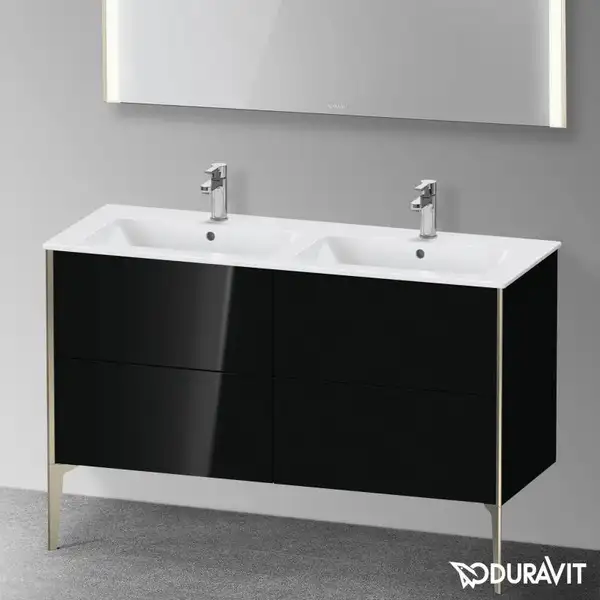 Тумба напольная под раковину Duravit XViu 128 x 48 см, чёрный глянцевый (XV44850B140) фото 2 Aquada.com.ua