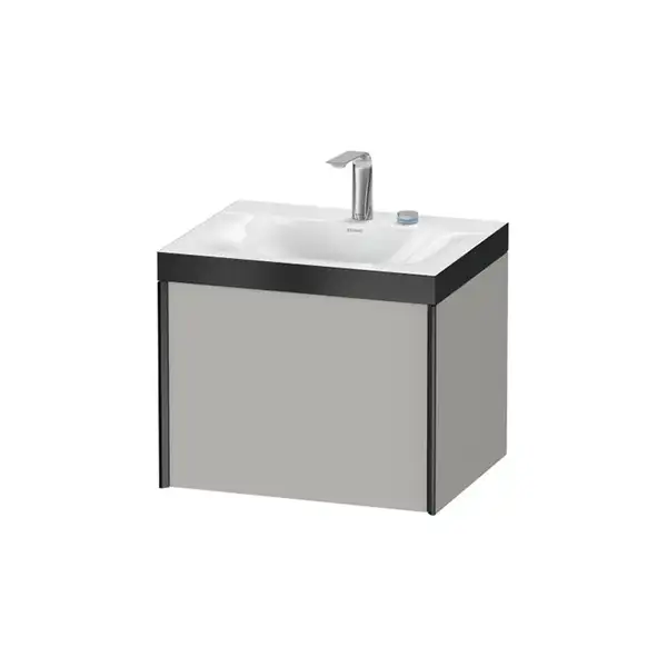 Тумба подвесная с раковиной c-bonded Duravit XViu 60 x 48 см, серый матовый (XV4609EB207P) фото 1 Aquada.com.ua