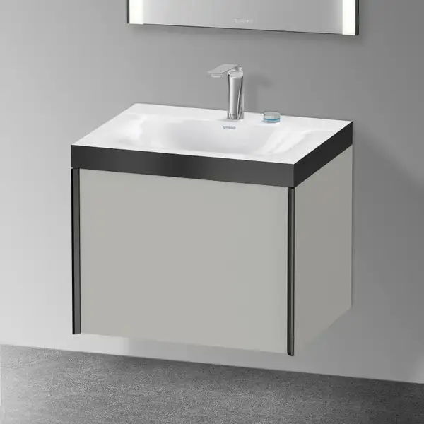 Тумба подвесная с раковиной c-bonded Duravit XViu 60 x 48 см, серый матовый (XV4609EB207P) фото 2 Aquada.com.ua