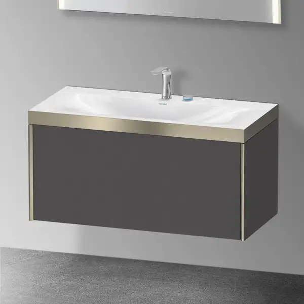 Тумба подвесная с раковиной c-bonded Duravit XViu 100 x 48 см, графит матовый (XV4611EB149P) фото 2 Aquada.com.ua