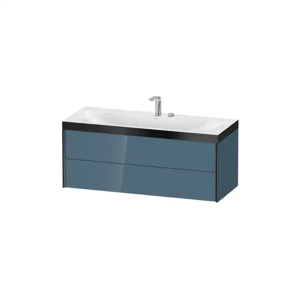 Тумба подвесная с раковиной c-bonded Duravit XViu 120 x 48 см, голубой глянцевый (XV4617EB247P) фото 1 Aquada.com.ua