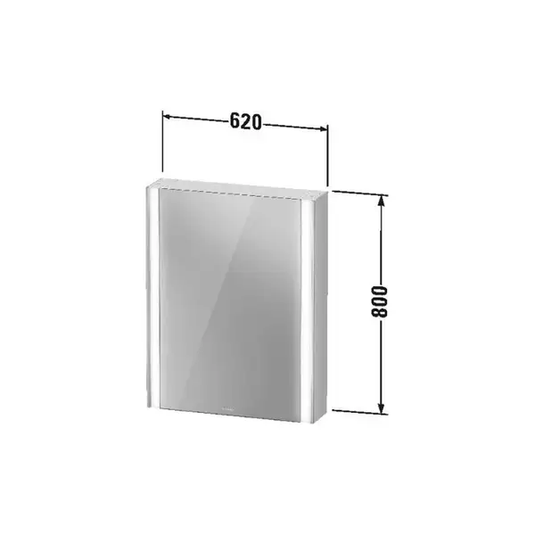 Зеркальный шкафчик с LED подсветкой Duravit XViu 62 х 15,6 х h80 см, версия «sensor» (XV7131LB2B2) фото 3 Aquada.com.ua