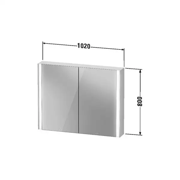 Зеркальный шкафчик с LED подсветкой Duravit XViu 102 х 15,6 х h80 см, версия «sensor» (XV71330B1B1) фото 3 Aquada.com.ua