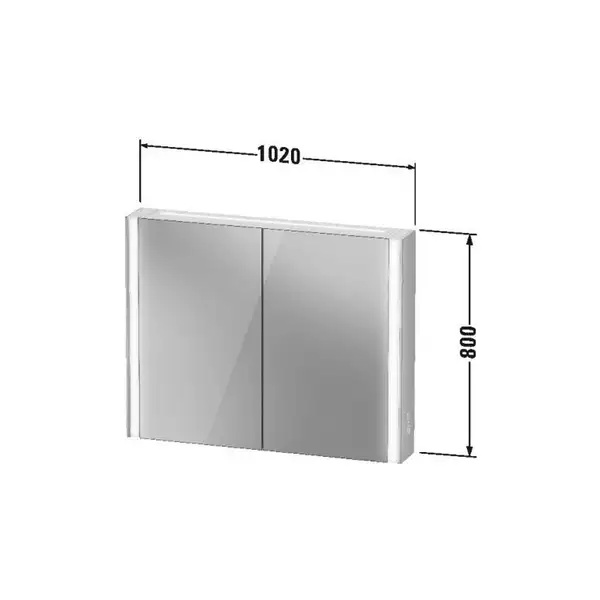 Зеркальный шкафчик с LED подсветкой Duravit XViu 102 х 15,6 х h80 см, версия «icon» (XV71430B1B1) фото 3 Aquada.com.ua
