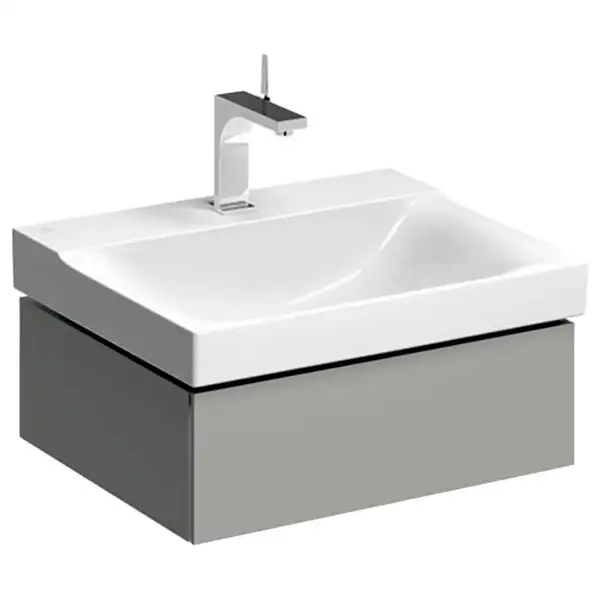 Тумба под раковину с одним выдвижным ящиком Geberit Xeno² 580 х 462 мм, серый матовый (500.505.00.1) фото 1 Aquada.com.ua