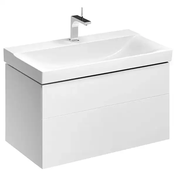 Тумба под раковину с двумя выдвижными ящиками Geberit Xeno² 880 х 462 мм, белый глянцевый (500.509.01.1) фото 1 Aquada.com.ua